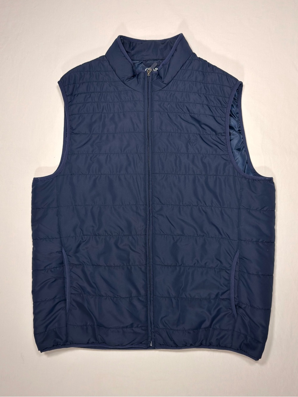 CHAPS Men’s Navy Blue Quilted Puffer Vest XL Lightweight Full Zip